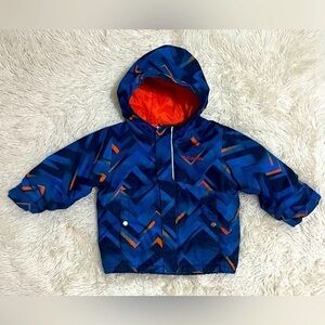 Columbia Blue and Orange Kids Chevron Puffer Jacket